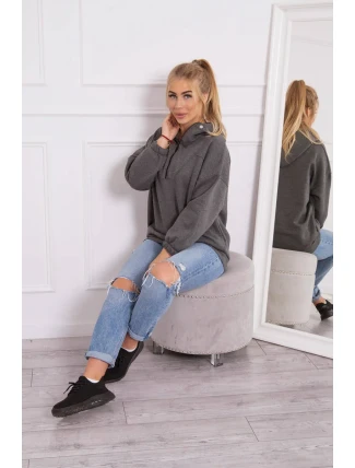 Mikina s kapucí v grafitové barvě Mikina s kapucí v grafitové barvě