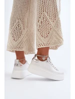 Kožené Dámské Tenisky S Náramkem CheBello 4406 Bílé Kožené Dámské Tenisky S Náramkem CheBello 4406 Bílé