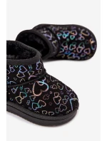 Dětské sněhule Černé srdíčka Calivine