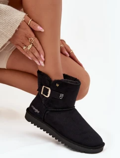 Dámské sněhule Wrangler s přezkou – černé
