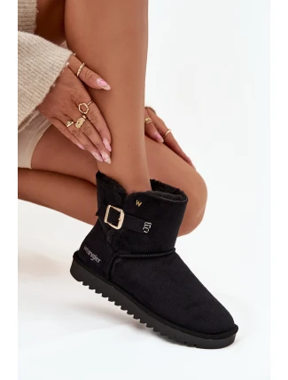 Dámské sněhule Wrangler s přezkou – černé