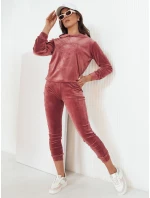 Růžový velur Vogue FashionStreet dámské tepláky AY0877
