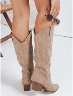 Dámské semišové kovbojské boty béžové FashionStreet ZY1102 Dámské semišové kovbojské boty béžové FashionStreet ZY1102