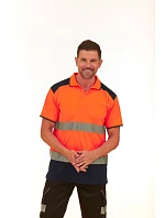 Yoko HVJ 220 Hi-Vis Piqué Polo 79.J220 hi vis orange/navy Yoko HVJ 220 Hi-Vis Piqué Polo 79.J220 hi vis orange/navy