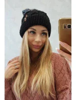 Fleecová čepice Alice K248 černá+šedá