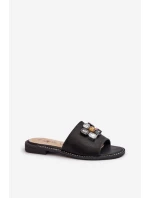 Dámské sandály s ozdobami S.Barski KV27-031 černé