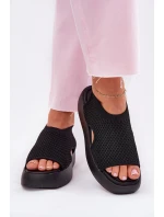 Dámské sandály na platformě černé Kavira Dámské sandály na platformě černé Kavira