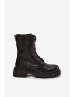 Dámské workery z eko kůže černé Calesia