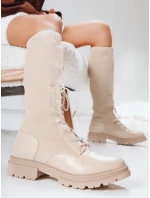 Dámské ponožkové boty béžové FashionStreet ZY1286 Dámské ponožkové boty béžové FashionStreet ZY1286