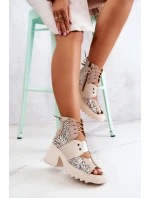 Kožené kozačky Maciejka 05321-04 Béžová