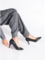 Luxusní dámské černé lodičky na jehlovém podpatku Luxusní dámské černé lodičky na jehlovém podpatku