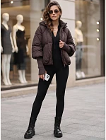 Dámská zimní prošívaná bunda s kapucí, hnědá, FashionStreet TY5896 Dámská zimní prošívaná bunda s kapucí, hnědá, FashionStreet TY5896