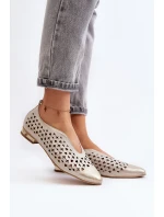 Zazoo 2883 Prodyšné balerínky z přírodní kůže Zlaté