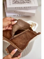 Dámské Zateplené Botky Na Podpatku Eko Semišové Hnědé Irissinae Dámské Zateplené Botky Na Podpatku Eko Semišové Hnědé Irissinae