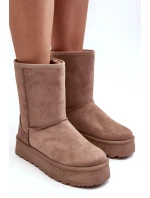 Dámské kožíškem zateplené sněhule Abrams tmavě béžové