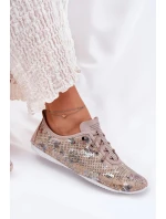 Dámské polobotky z přírodní kůže Artiker – béžové