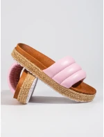 Designové nazouváky dámské růžové na klínku Designové nazouváky dámské růžové na klínku