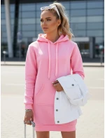 Dámská dlouhá mikina s kapucí oversize TIMMY pink FashionStreet EY1939