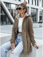 Dámská bunda parka s odepínací kapucí khaki FashionStreet TY5451