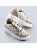 Béžové dámské šněrovací sportovní polobotky (RC-50) Béžové dámské šněrovací sportovní polobotky (RC-50)