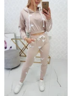 Sada s potiskem pistole béžová