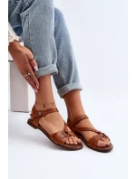 Zazoo 40182 Dámské kožené sandály hnědé