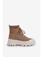 Dámské Ponožkové Nazouvací Botky Hnědé Solime