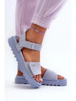 [Dámské Semišové Sandály na Platformě Big Star NN274706 Modré]