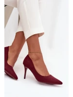 Dámské lodičky s eko semišem bordové Elvessa