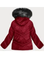 Červená dámská zimní bunda s kapucí (5M738-270) Červená dámská zimní bunda s kapucí (5M738-270)