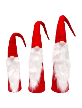 SADA ČERVENÝCH DEKORAČNÍCH MIKULÁŠŮ 60,70, 80CM dětské