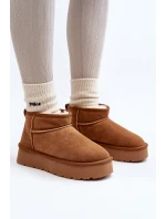 Módní semišové nízké sněhule Camel Nucca