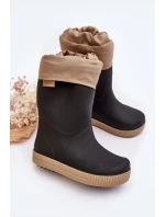 Dětské Holínky S Podšívkou Snow Wave Gokids 981 Černo-Beige