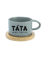 TÁTA MIMO PROVOZ - šedý hrníček makronka 200 ml TÁTA MIMO PROVOZ - šedý hrníček makronka 200 ml
