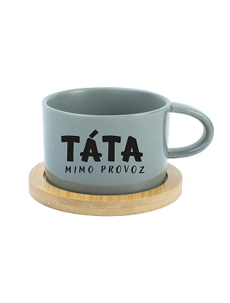 TÁTA MIMO PROVOZ - šedý hrníček makronka 200 ml TÁTA MIMO PROVOZ - šedý hrníček makronka 200 ml