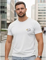 Pánské bavlněné tričko s potiskem orla, bílé, FashionStreet NX0148R Pánské bavlněné tričko s potiskem orla, bílé, FashionStreet NX0148R
