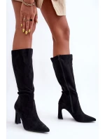 Na Sloupku Zamszové Kozáky Černé Adrolio Na Sloupku Zamszové Kozáky Černé Adrolio