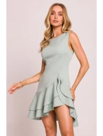 M850 Volánové mini šaty - mátové