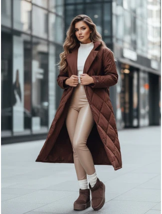 Kurtka damska WARMISSA pikowana brązowa FashionStreet TY4917z Kurtka damska WARMISSA pikowana brązowa FashionStreet TY4917z