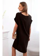 Šaty s kapsami hnědý