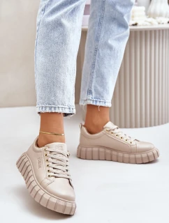 Zateplené dámské sneakersy Big Star MM274618 béžové