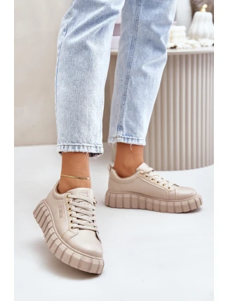 Zateplené dámské sneakersy Big Star MM274618 béžové