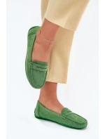 Dámské Semišové Mokasíny Zelené Lenvie