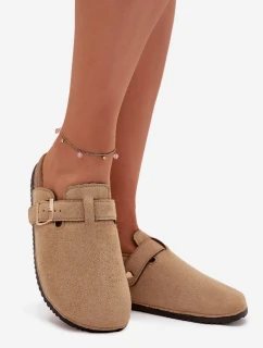 Dámské pantofle na korkové platformě Big Star – béžové