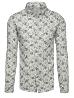Pánská květinová bílá košile FashionStreet DX2633