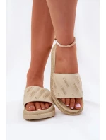 Dámské pantofle na platformě Big Star – béžové