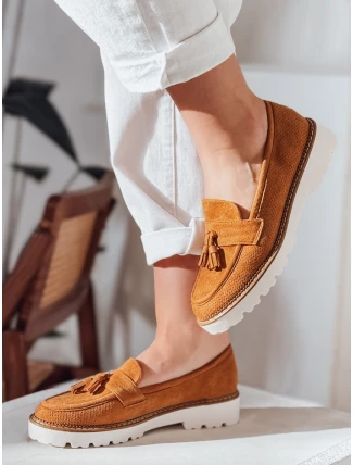 Dámské ažurové mokasíny VANESSO camel FashionStreet ZY0714