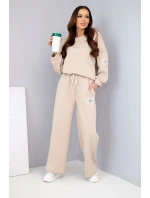 Dámská sada máslo mikina + kalhoty béžový