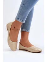 Klasické Kožené Zlaté Baletky Stacee