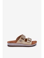 Pohodlné Dámské Žabky S Sponami Inblu CP000045 Zlaté Pohodlné Dámské Žabky S Sponami Inblu CP000045 Zlaté